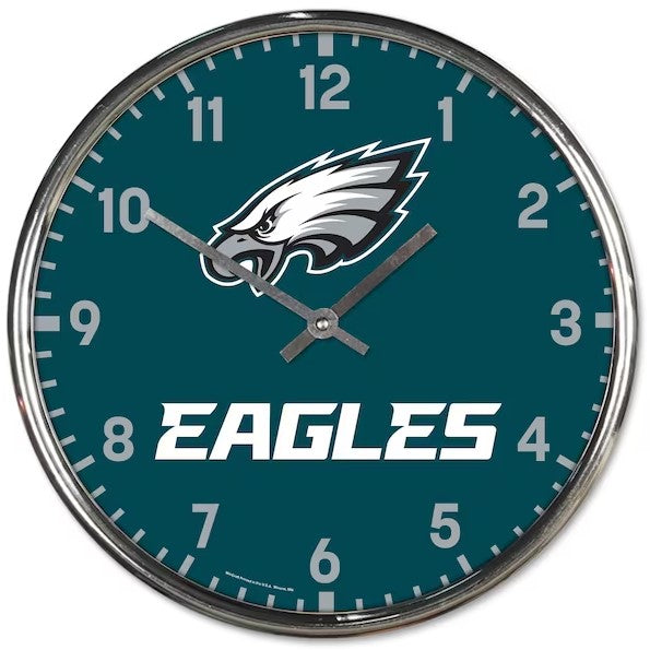 Philadelphia Eagles Round Chrome Clock