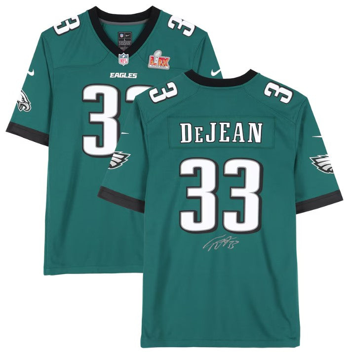 Cooper DeJean Philadelphia Eagles Autographed Green Super Bowl LIX Jersey