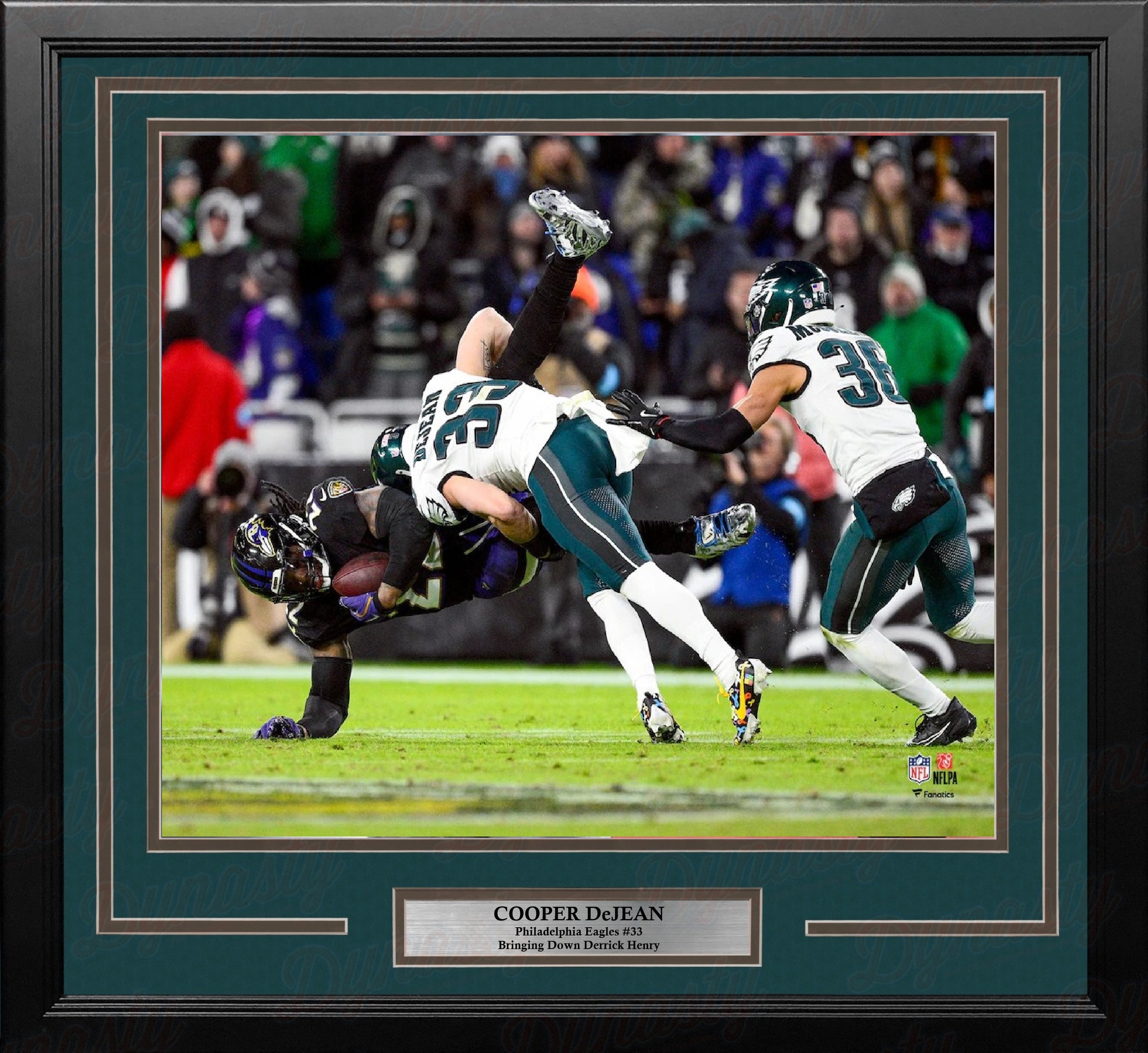 Cooper DeJean Tackles Derrick Henry Philadelphia Eagles 11" x 14" Framed Football Photo