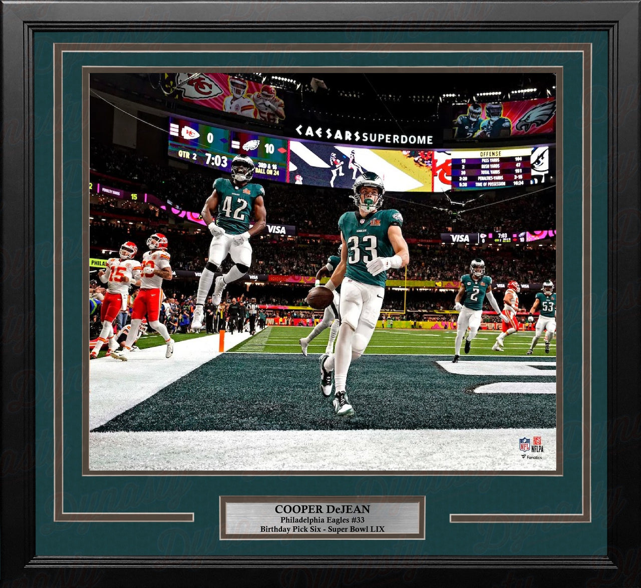 Cooper DeJean Super Bowl LIX Pick Six Philadelphia Eagles 11" x 14" Framed Football Photo