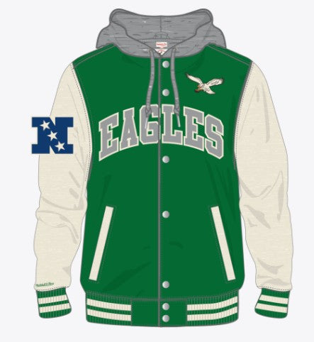 Philadelphia Eagles Mitchell & Ness Fleece Button Front Jacket