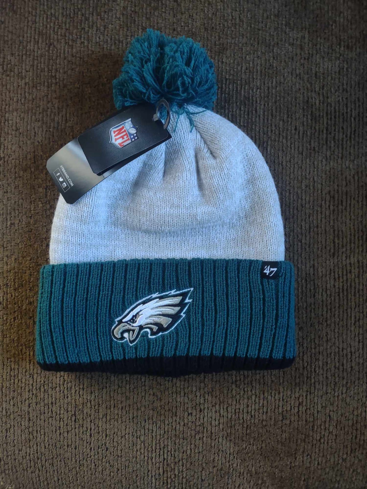 Philadelphia Eagles '47 Brand Coverage Pom Knit Hat