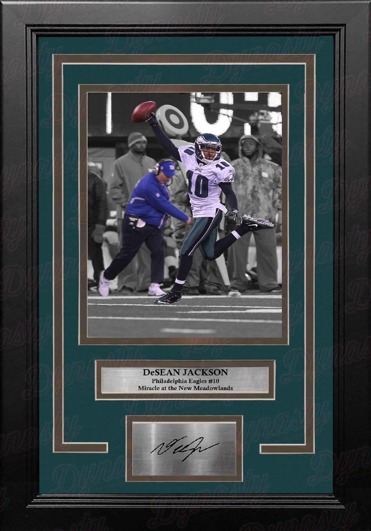 DeSean Jackson Miracle TD Philadelphia Eagles 8x10 Framed Spotlight Photo with Engraved Autograph