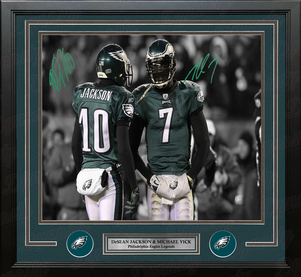 DeSean Jackson & Michael Vick Philadelphia Eagles Autographed 11x14 Framed Spotlight Football Photo
