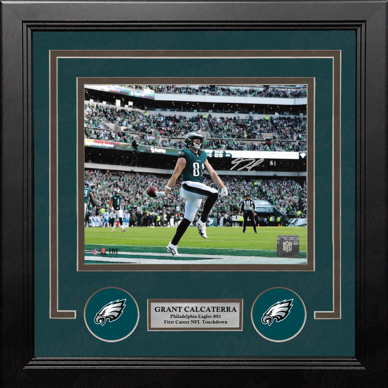 Grant Calcaterra First Touchdown Philadelphia Eagles Autographed 8" x 10" Framed Football Photo