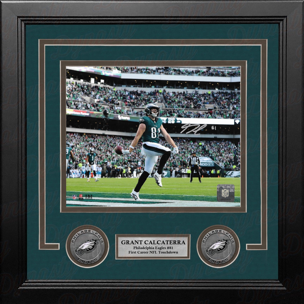Grant Calcaterra First Touchdown Philadelphia Eagles Autographed 8" x 10" Framed Football Photo