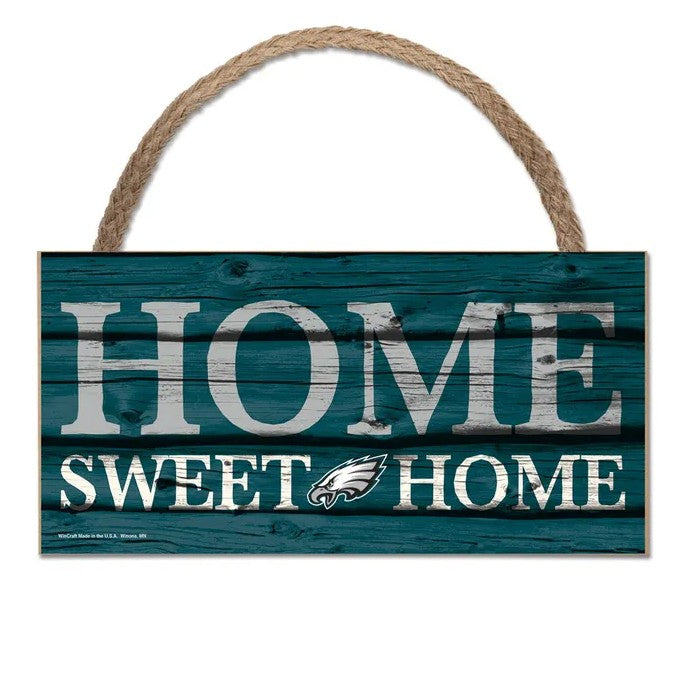 Philadelphia Eagles Home Sweet Home 5" x 10" Wood Sign