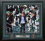 Howie Roseman Super Bowl Confetti Philadelphia Eagles Autographed 11" x 14" Framed Football Photo - Dynasty Sports & Framing 