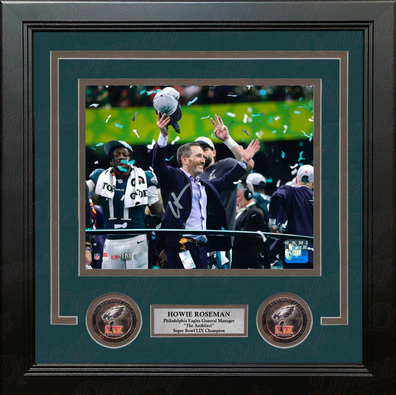 Howie Roseman Super Bowl Celebration Philadelphia Eagles Autographed 8" x 10" Framed Football Photo