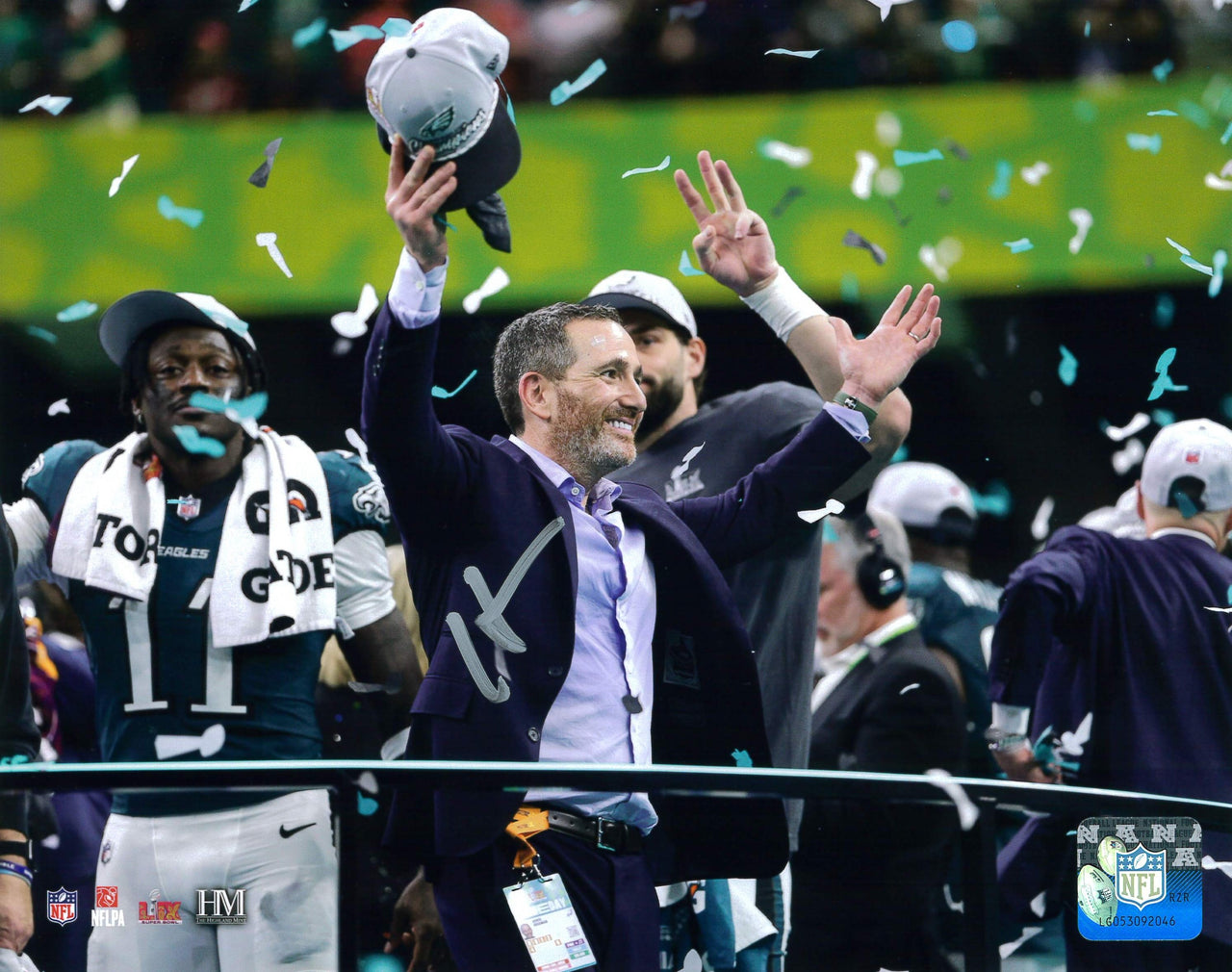 Howie Roseman Super Bowl Celebration Philadelphia Eagles Autographed 11" x 14" Football Photo