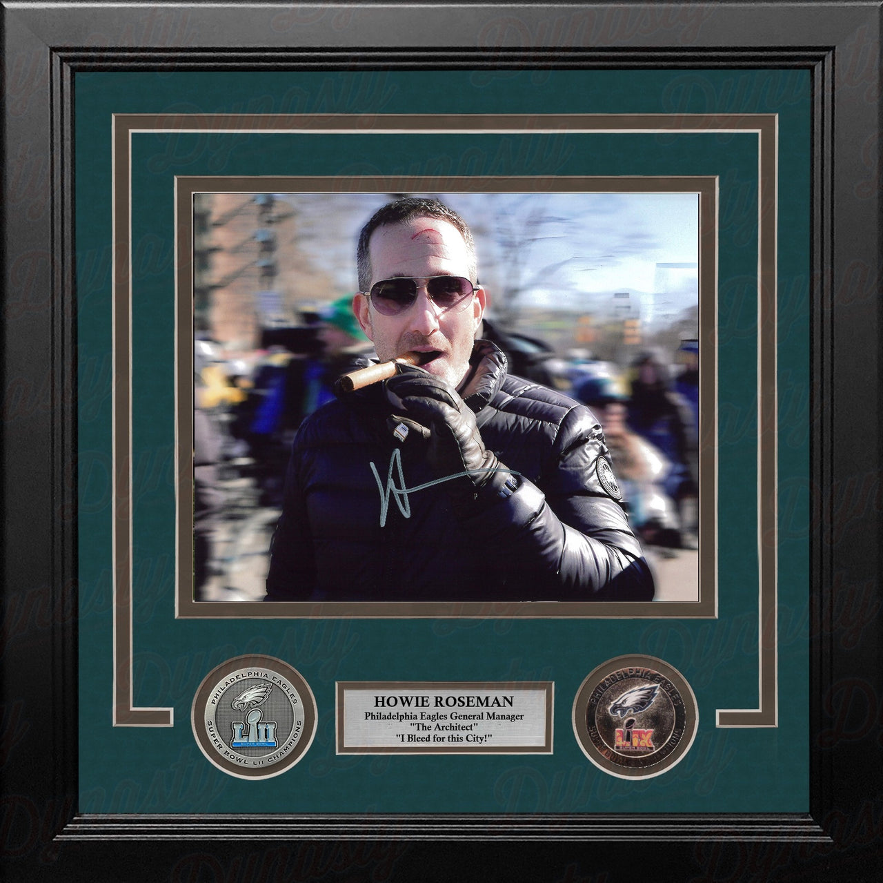 Howie Roseman Cigar Philadelphia Eagles Autographed 8" x 10" Framed Football Photo