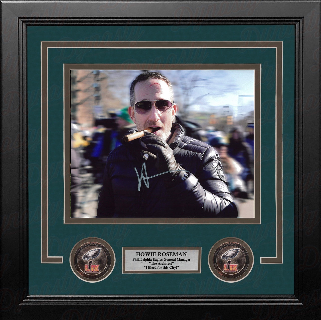 Howie Roseman Cigar Philadelphia Eagles Autographed 8" x 10" Framed Football Photo