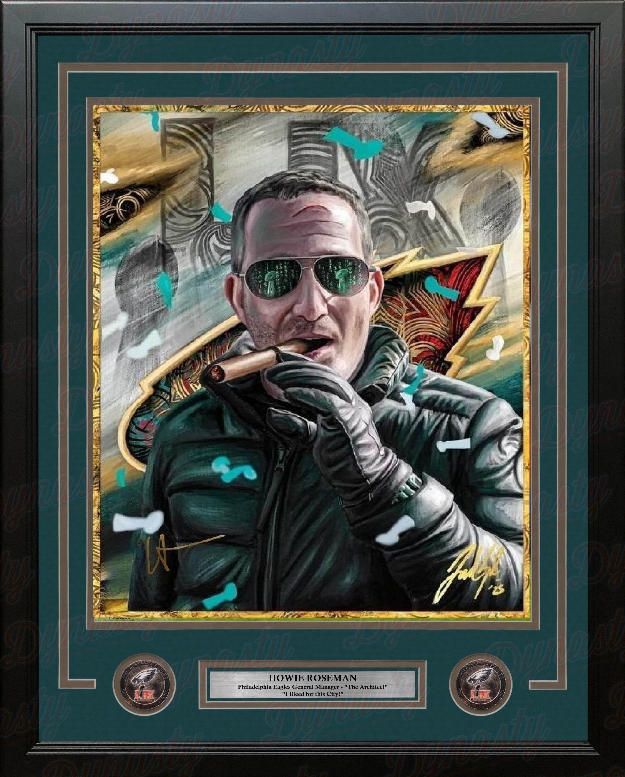 Howie Roseman "The Architect" Philadelphia Eagles Autographed 16" x 20" Framed Jordan Spector Print