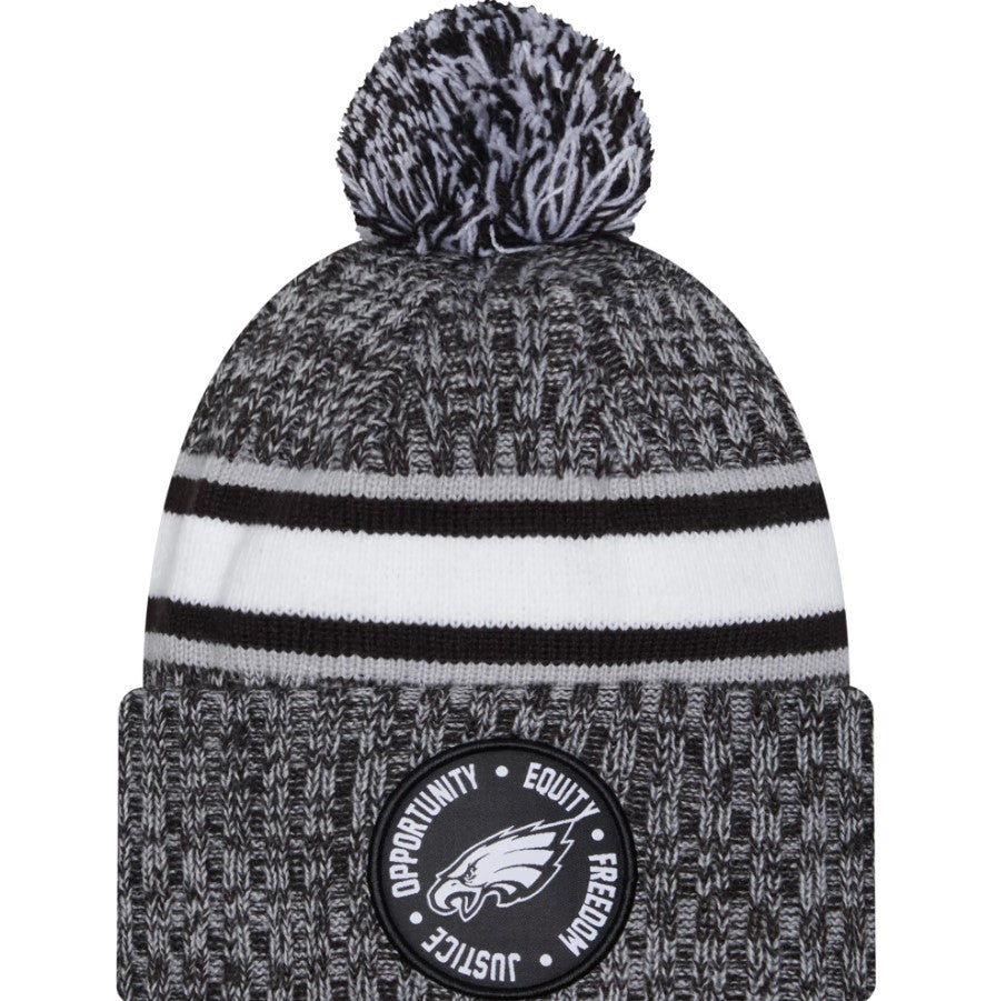 Philadelphia Eagles New Era Inspire Change White Knit Beanie