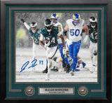Isaiah Rodgers Snow Bowl Action Philadelphia Eagles Autographed 11" x 14" Framed Football Photo - Dynasty Sports & Framing 