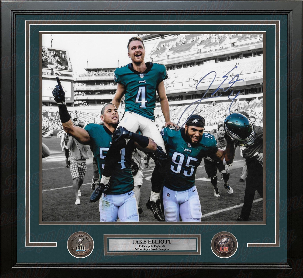 Jake Elliott 61-Yard Field Goal Philadelphia Eagles Autographed 11" x 14" Framed Football Photo