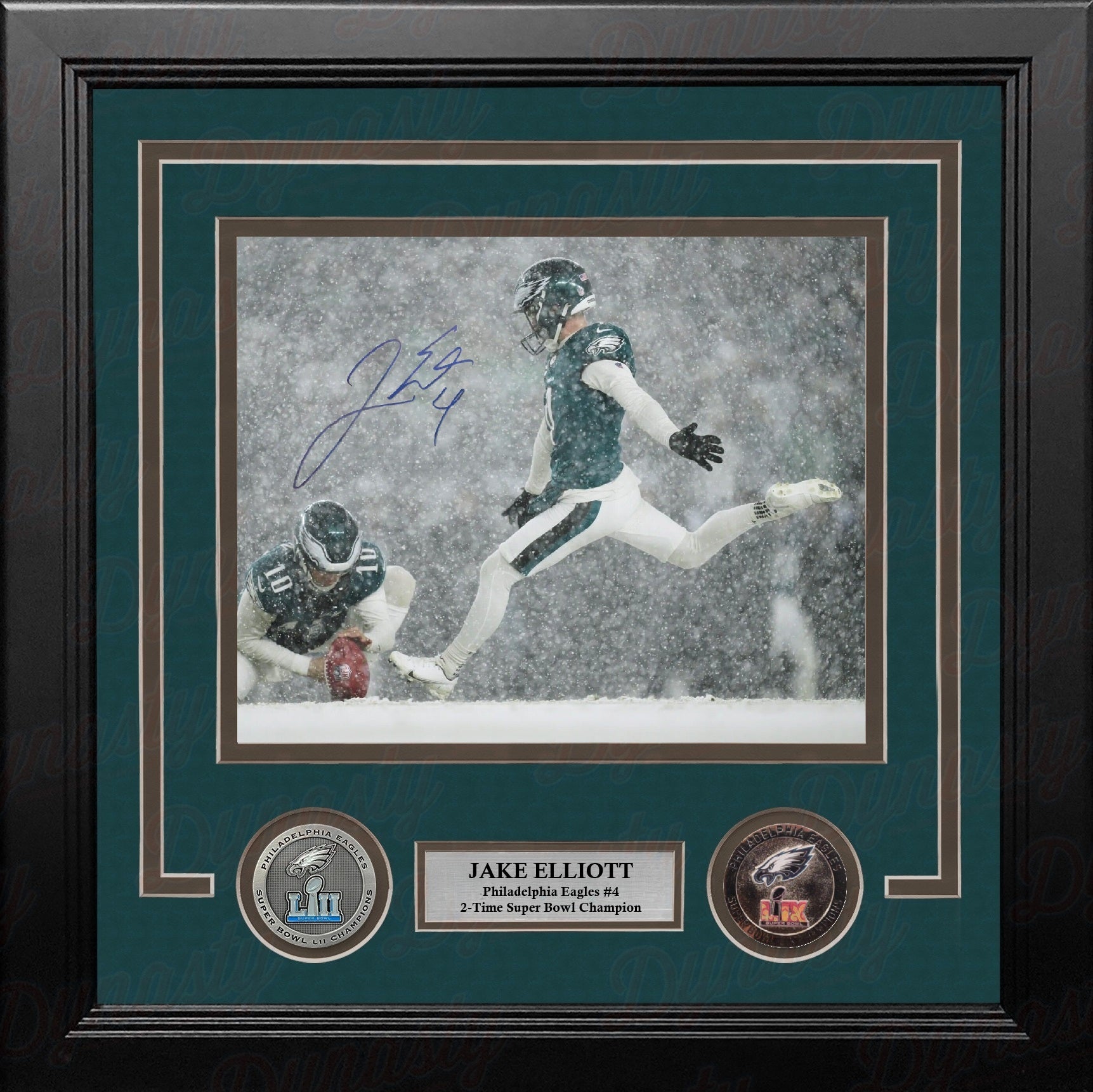 Jake Elliott Snow Kick Philadelphia Eagles Autographed 8" x 10" Framed Football Photo
