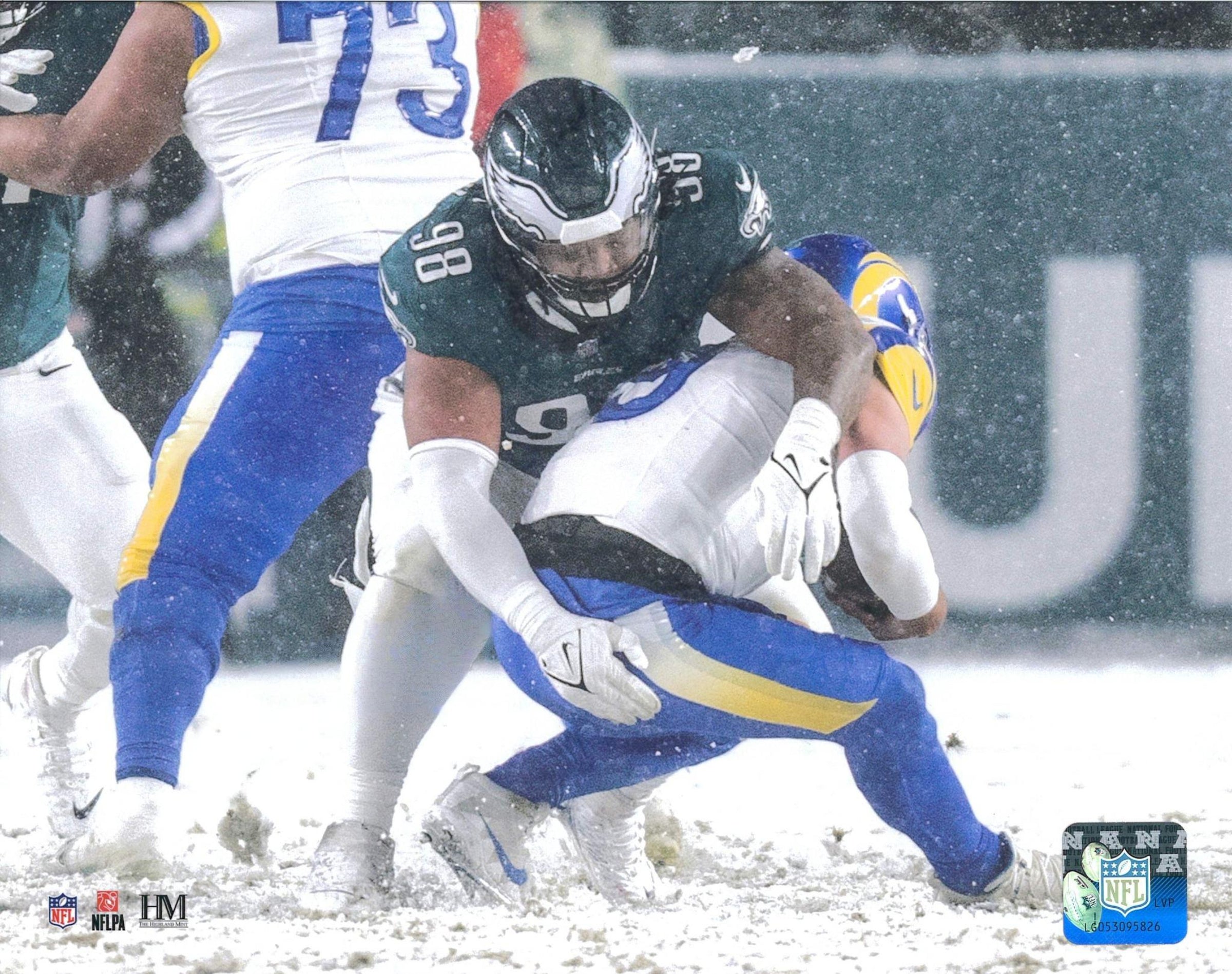 Jalen Carter Snow Bowl Sack Philadelphia Eagles 16" x 20" Football Photo