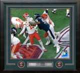 Jalen Carter Hits Mahomes Philadelphia Eagles 11" x 14" Framed Super Bowl LIX Football Photo - Dynasty Sports & Framing 