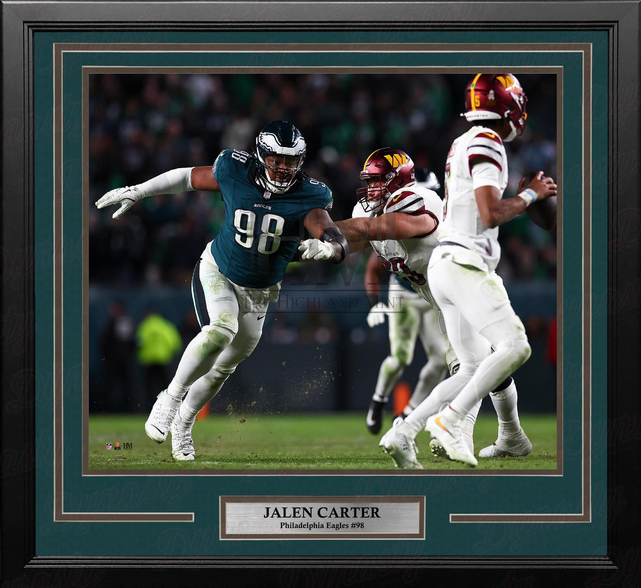 Jalen Carter v. Commanders Philadelphia Eagles 16" x 20" Framed Football Photo