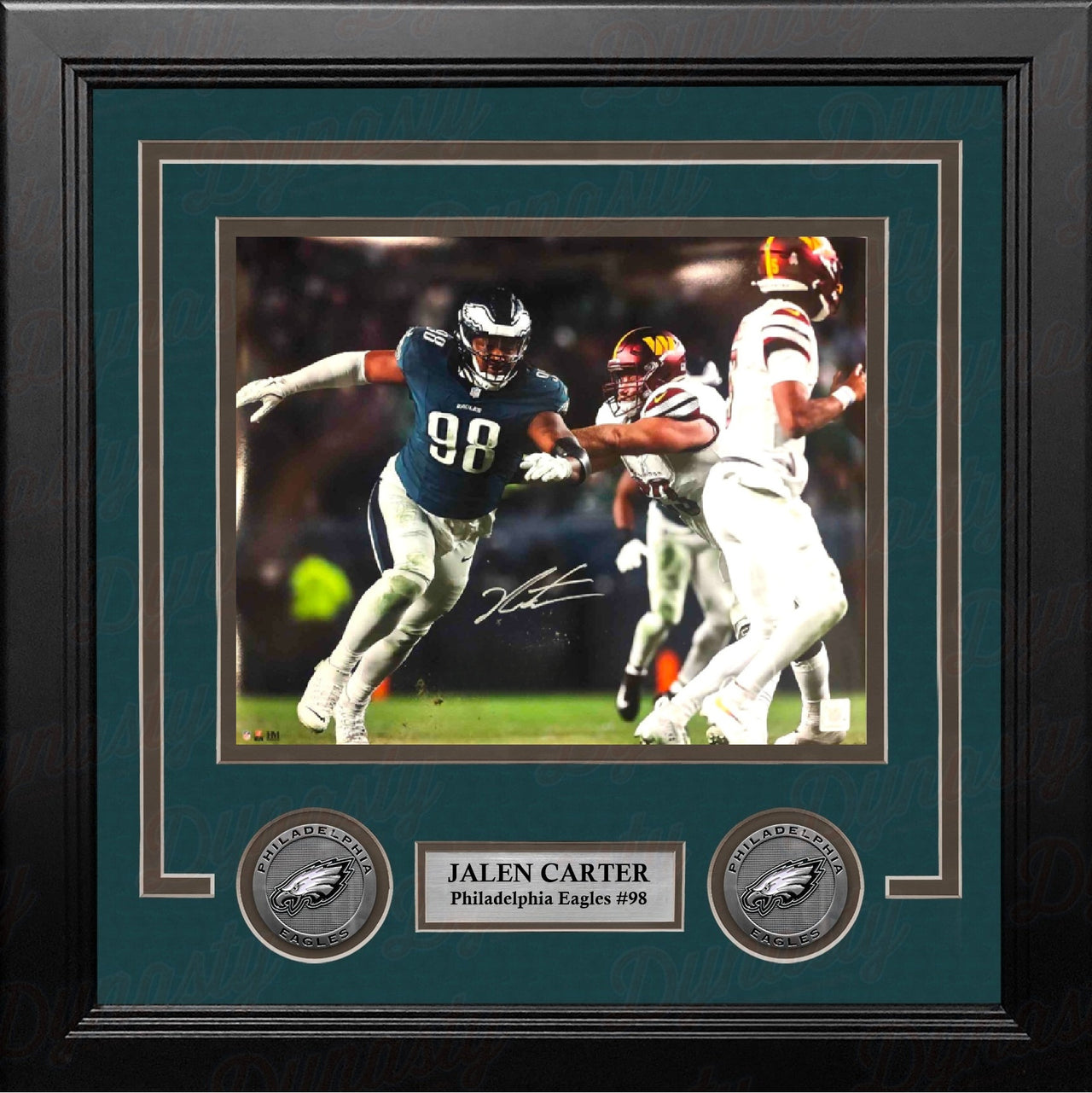Jalen Carter v. Commanders Philadelphia Eagles Autographed 8" x 10" Framed Football Photo