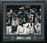 Jeremiah Trotter, Jr. Super Bowl LIX Philadelphia Eagles Autographed 11" x 14" Framed Football Photo - Dynasty Sports & Framing 