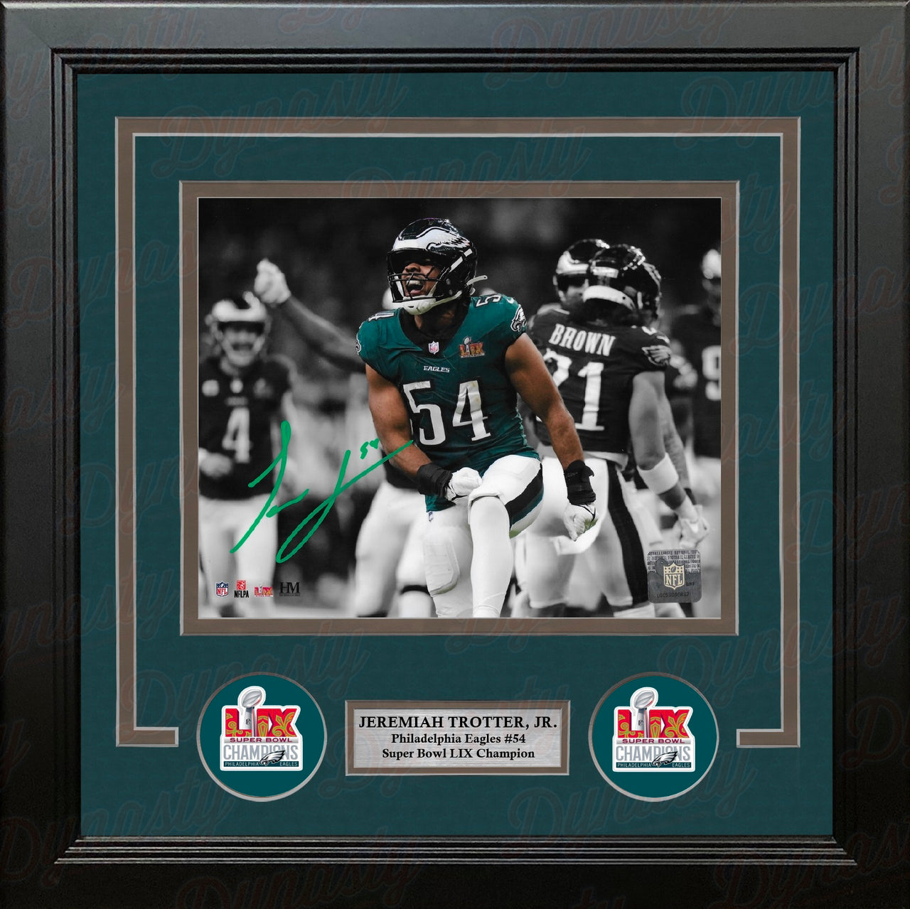 Jeremiah Trotter, Jr. Super Bowl LIX Philadelphia Eagles Autographed 8" x 10" Framed Football Photo