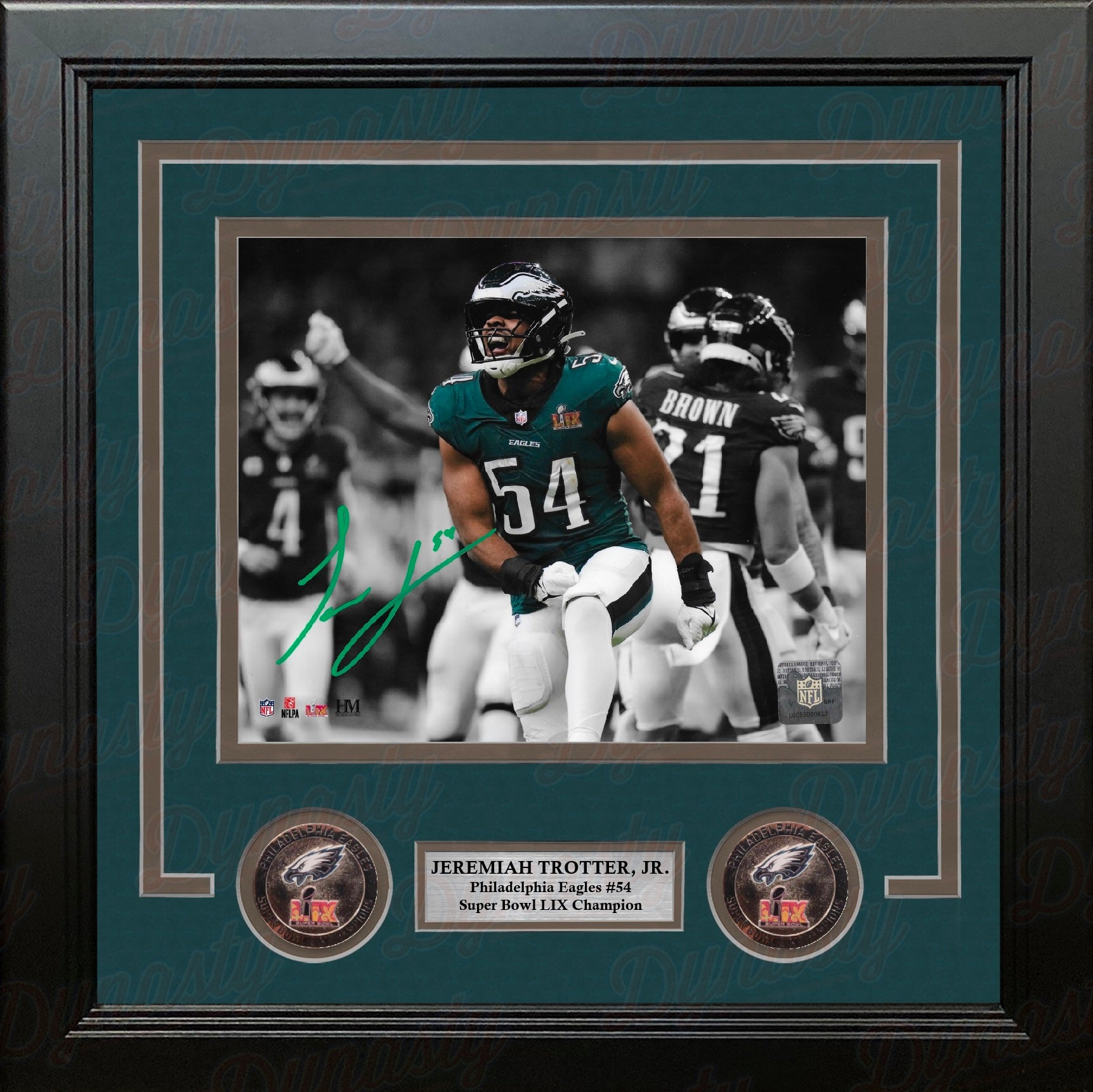Jeremiah Trotter, Jr. Super Bowl LIX Philadelphia Eagles Autographed 8" x 10" Framed Football Photo