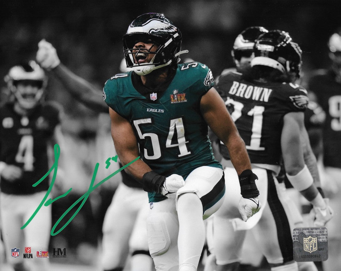 Jeremiah Trotter, Jr. Super Bowl LIX Philadelphia Eagles Autographed 8" x 10" Football Photo
