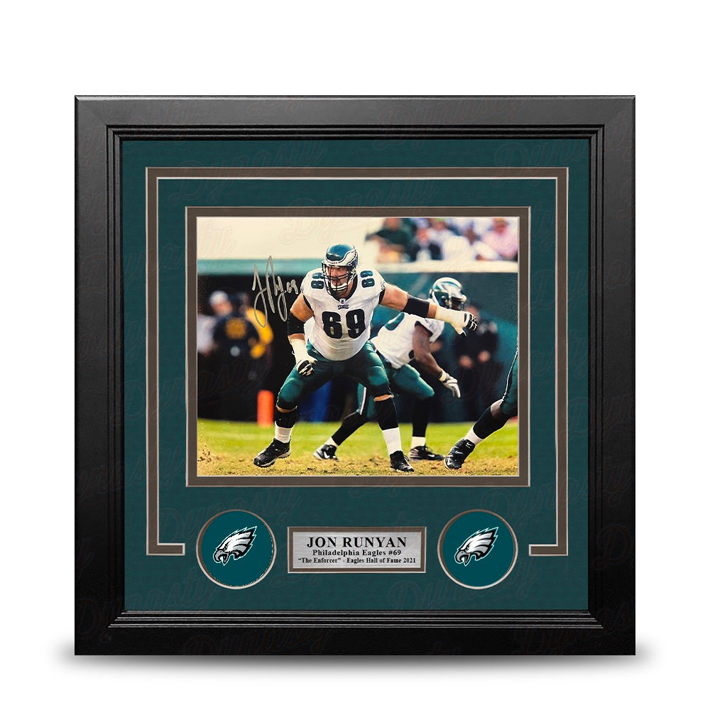 Jon Runyan in Action Autographed Philadelphia Eagles 8" x 10" Framed Football Photo