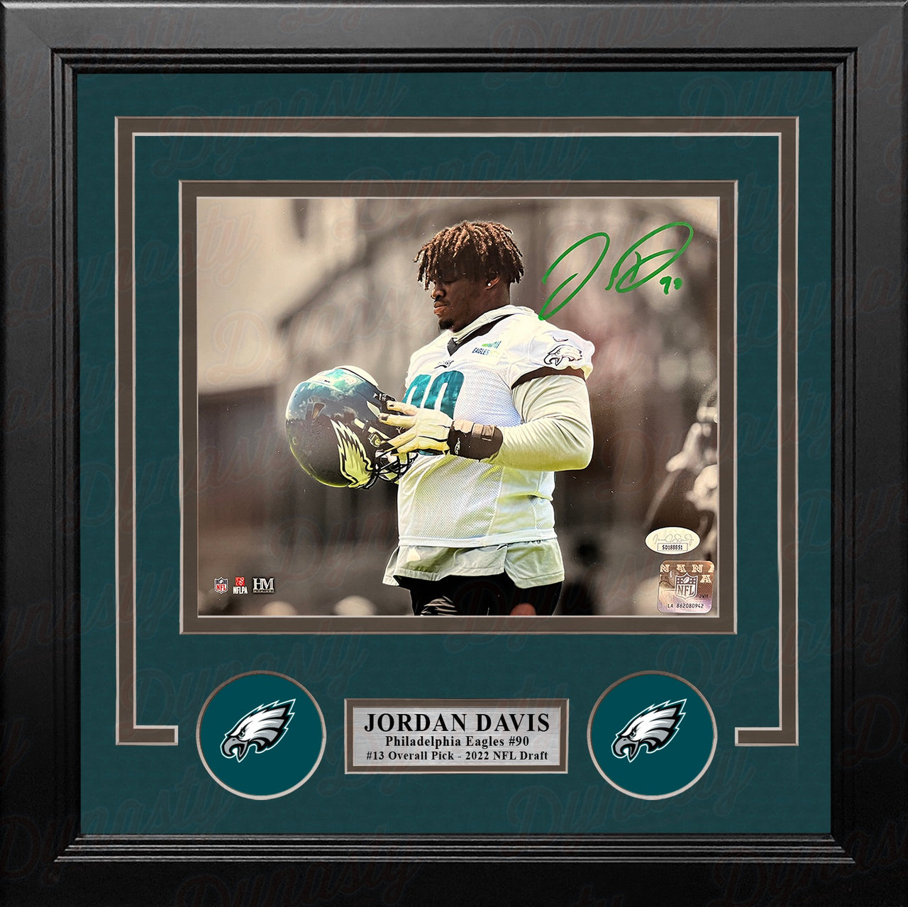 Jordan Davis Philadelphia Eagles Autographed Spotlight Framed Football Photo