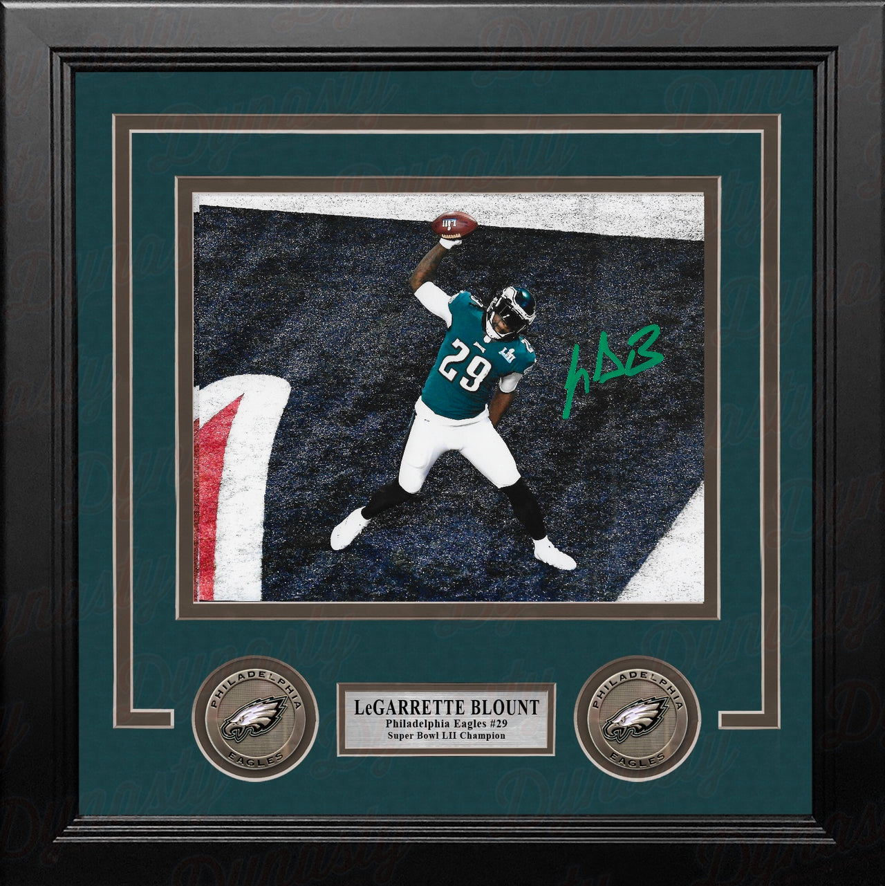 LeGarrette Blount Super Bowl LII Autographed TD Spike Philadelphia Eagles 8" x 10" Framed Photo