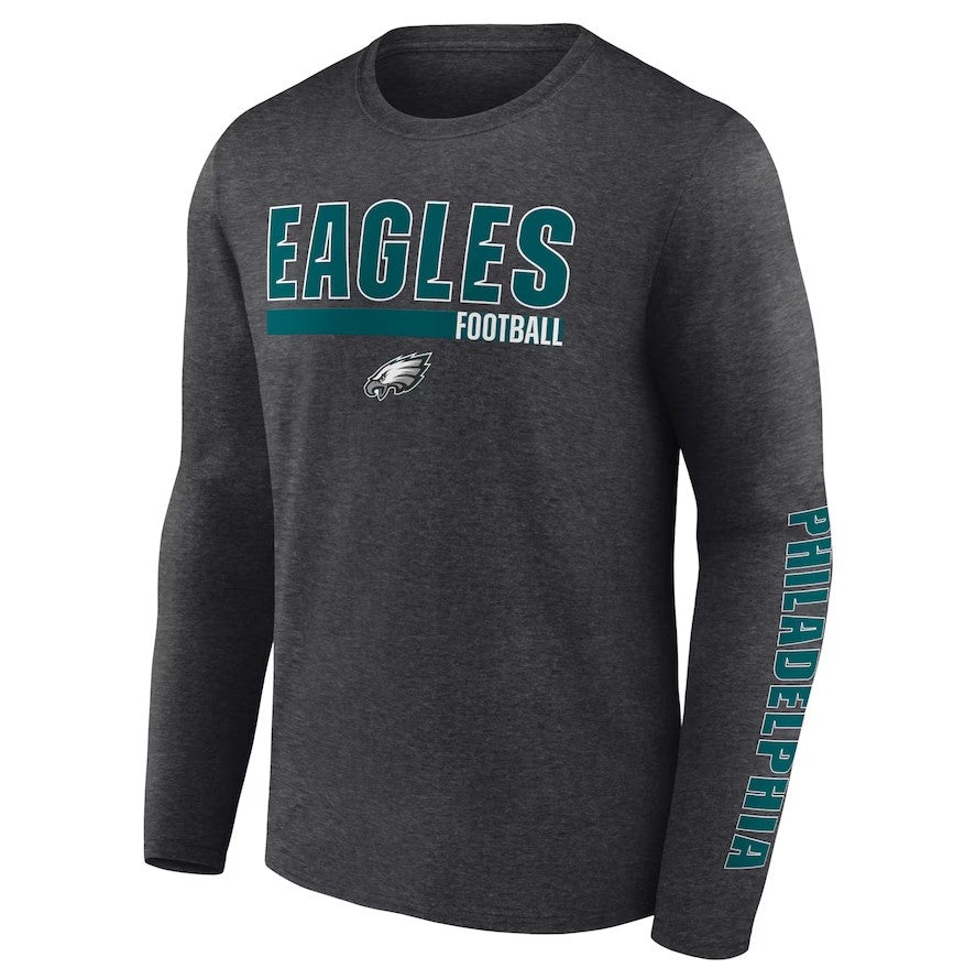 Philadelphia Eagles Long Sleeve T-Shirt - Heather Charcoal