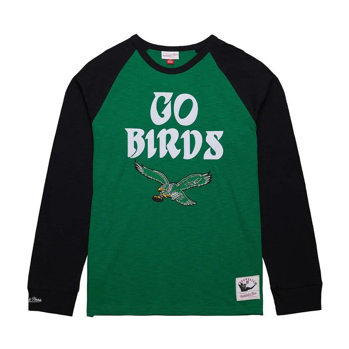 Philadelphia Eagles Mitchell & Ness Legendary Slub Vintage Logo Long-Sleeve T-Shirt