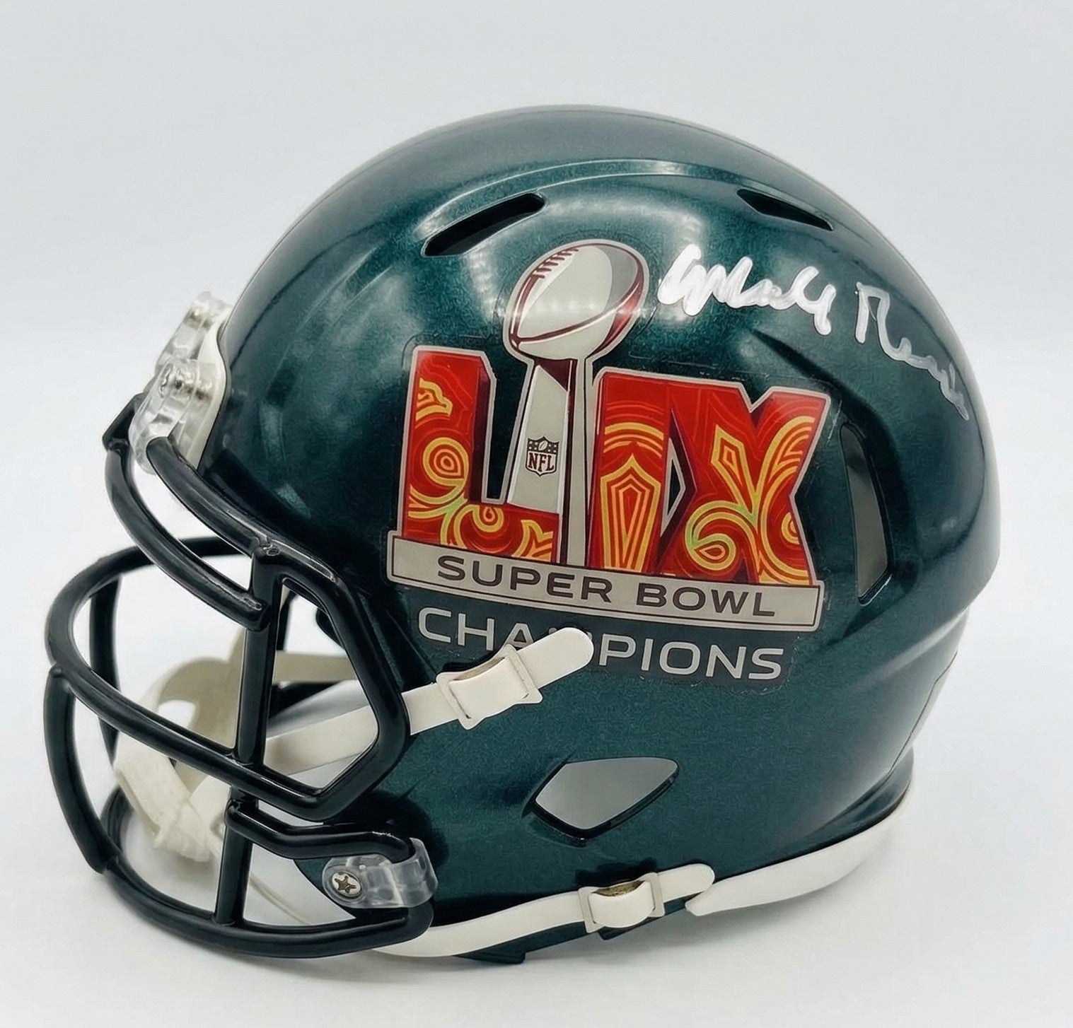 Merrill Reese Philadelphia Eagles Autographed Super Bowl LIX Champions Mini-Helmet
