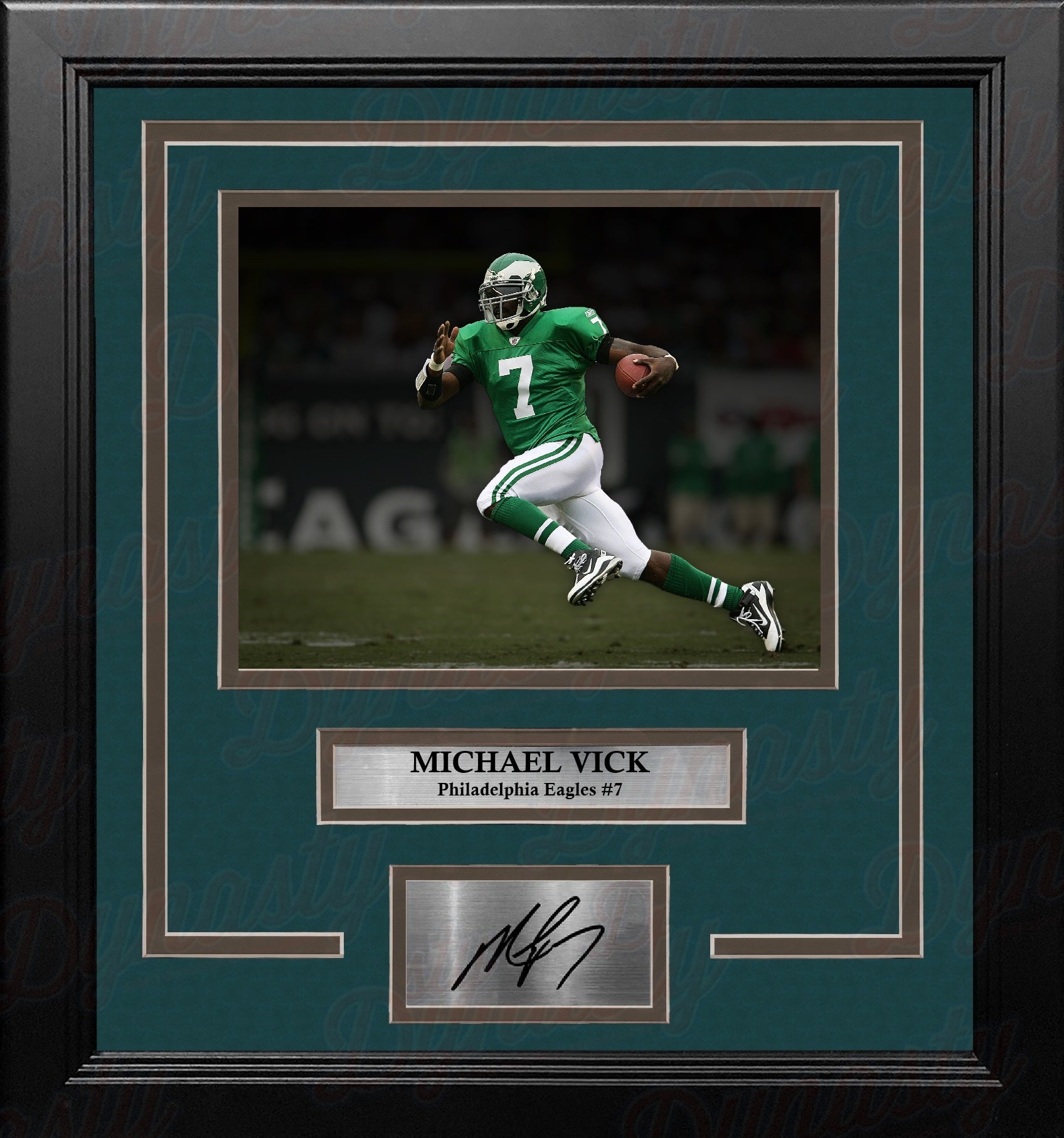 Michael Vick Kelly Green Philadelphia Eagles 8" x 10" Framed Blackout Photo with Engraved Autograph