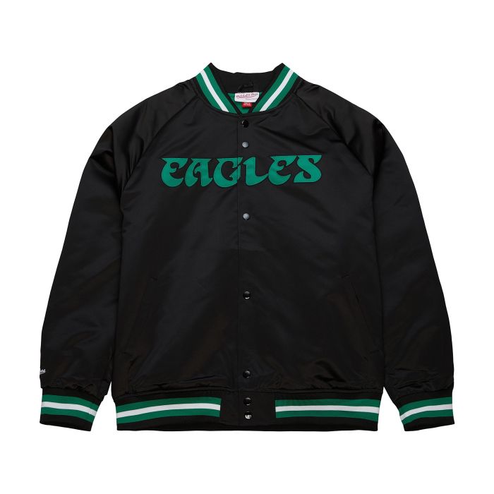 Philadelphia Eagles Mitchell & Ness Lightweight Black Satin Jacket