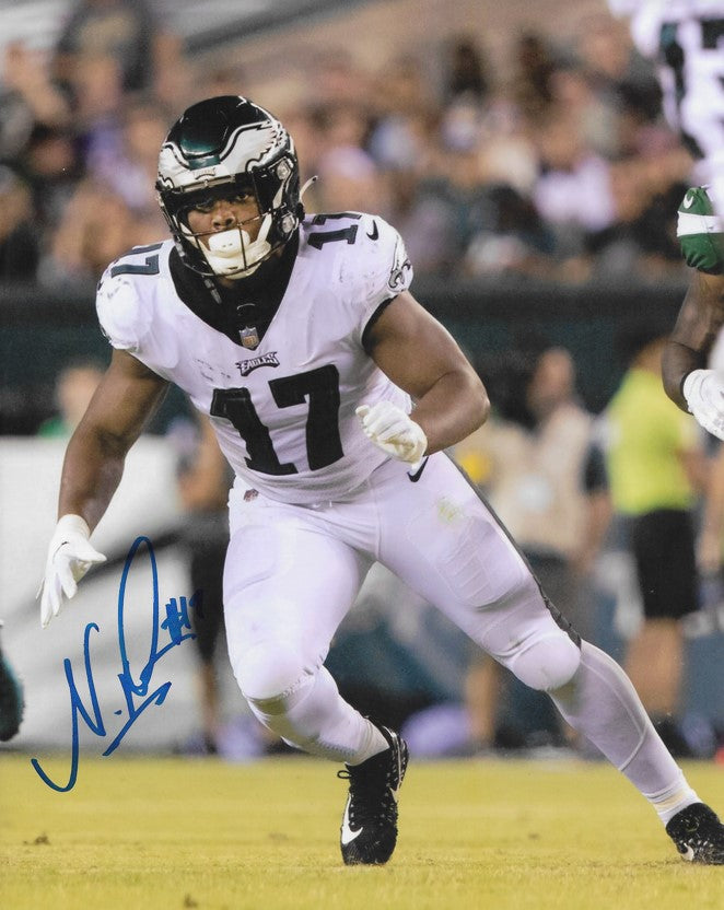 Nakobe Dean in Action Philadelphia Eagles Autographed 16" x 20" Football Photo