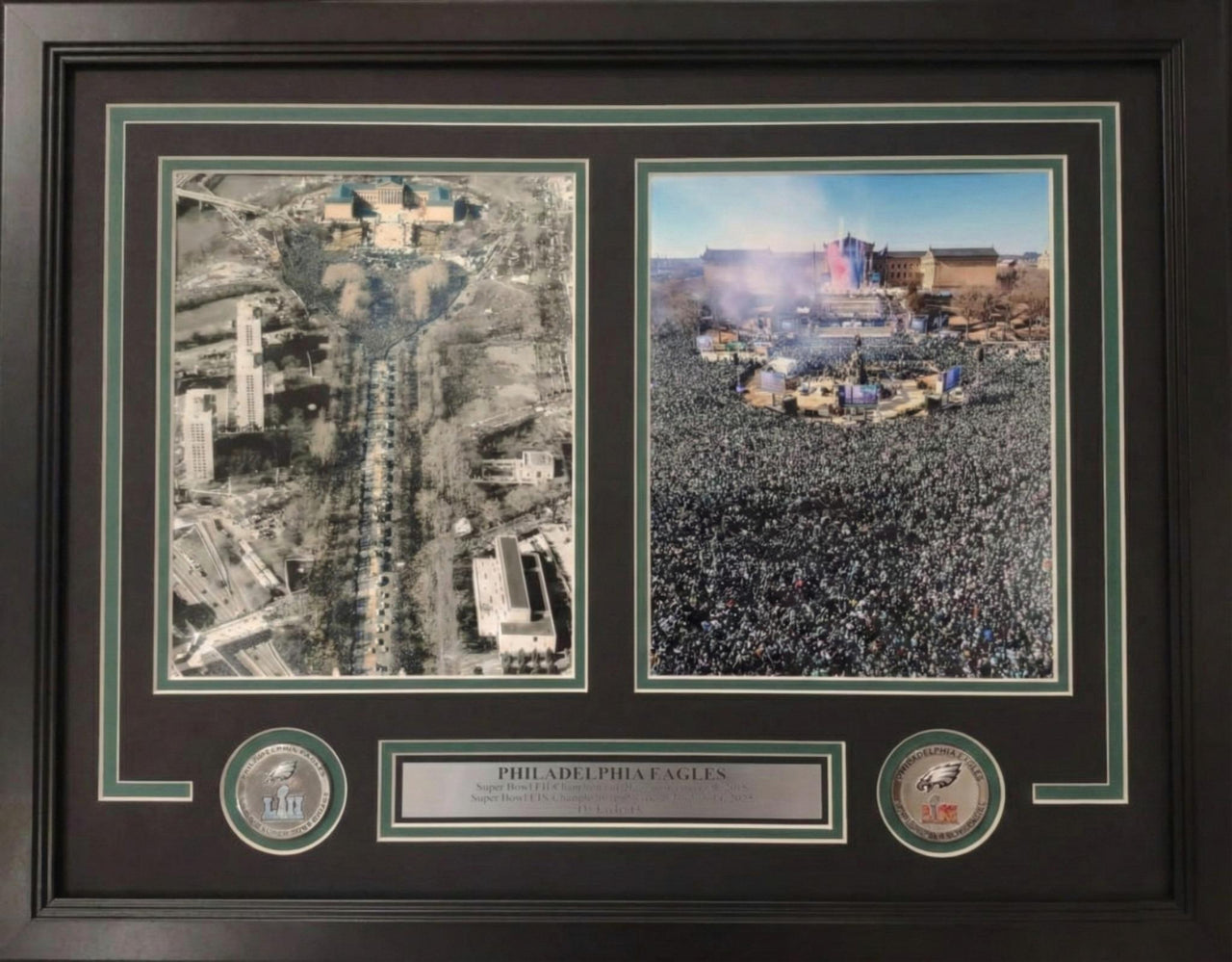 Philadelphia Eagles Super Bowl LII & LIX Parade Framed 8" x 10" Football Collage
