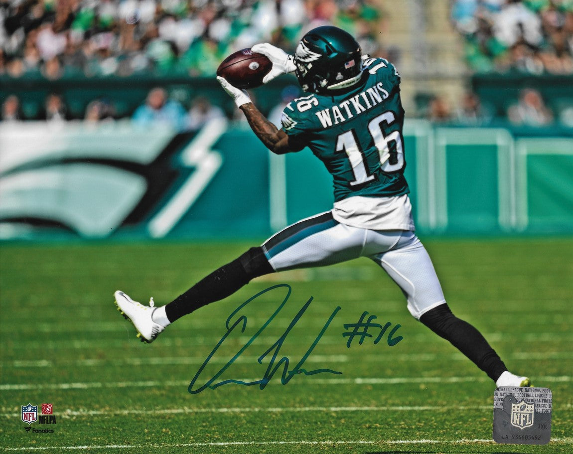 Quez Watkins Catch Philadelphia Eagles Autographed 8x10 Photo - Dynasty Sports Authenticated - Dynasty Sports & Framing 