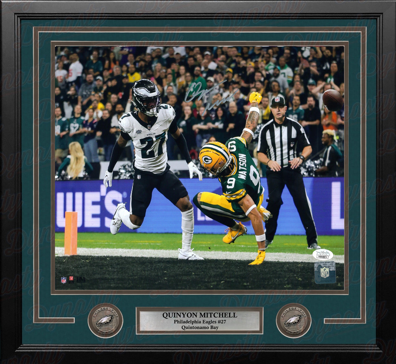 Quinyon Mitchell in Action Philadelphia Eagles Autographed 11" x 14" Framed Photo