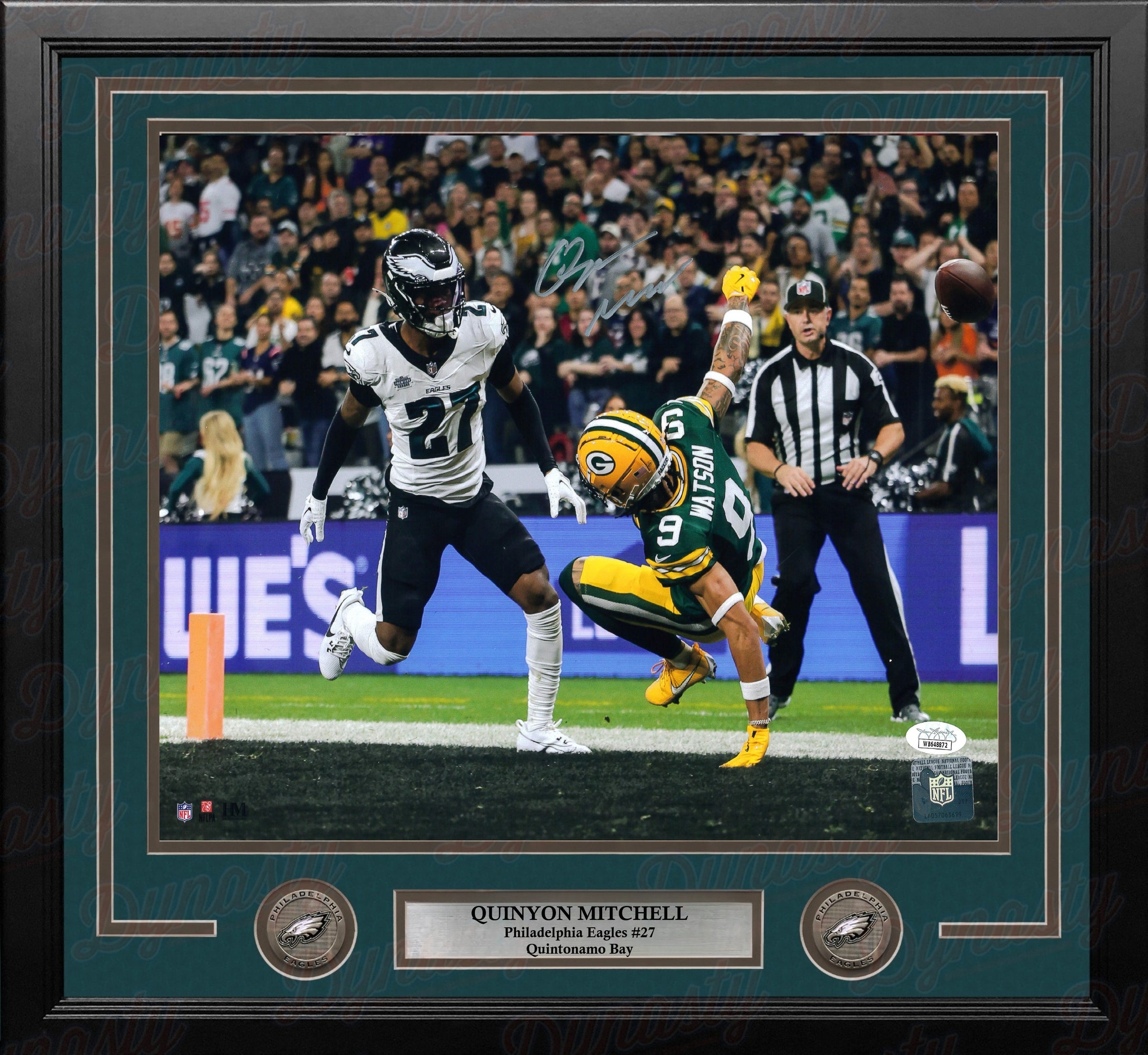 Quinyon Mitchell in Action Philadelphia Eagles Autographed 11" x 14" Framed Photo