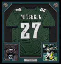 Quinyon Mitchell Philadelphia Eagles Autographed Framed Green Jersey - Dynasty Sports & Framing 