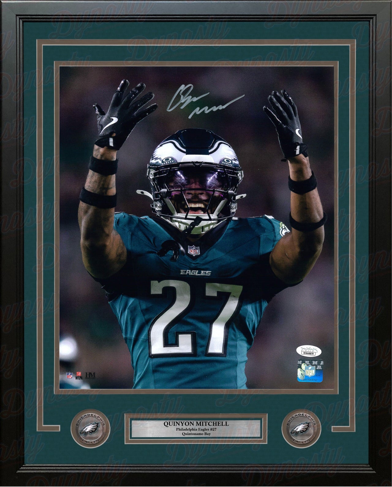 Quinyon Mitchell Celebration Philadelphia Eagles Autographed 11" x 14" Framed Photo