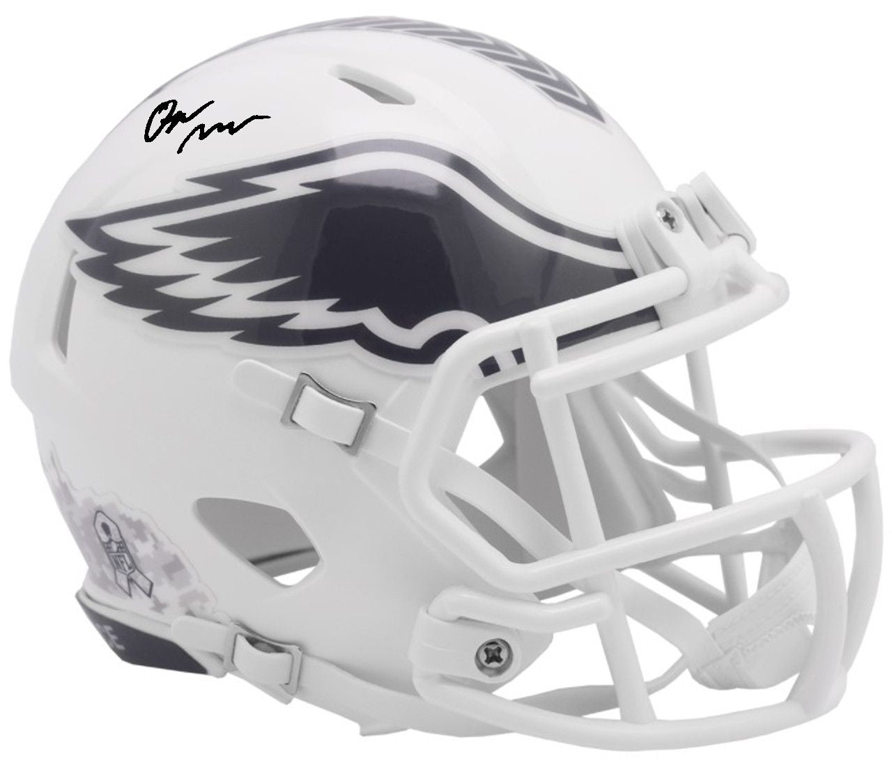 Quinyon Mitchell Philadelphia Eagles Autographed White Salute to Service Mini-Helmet