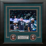 Reed Blankenship Super Bowl LIX Celebration Philadelphia Eagles Autographed 8" x 10" Framed Photo - Dynasty Sports & Framing 