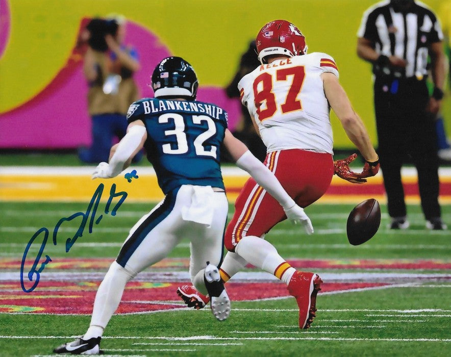 Reed Blankenship Super Bowl LIX v. Kelce Philadelphia Eagles Autographed 8" x 10" Football Photo