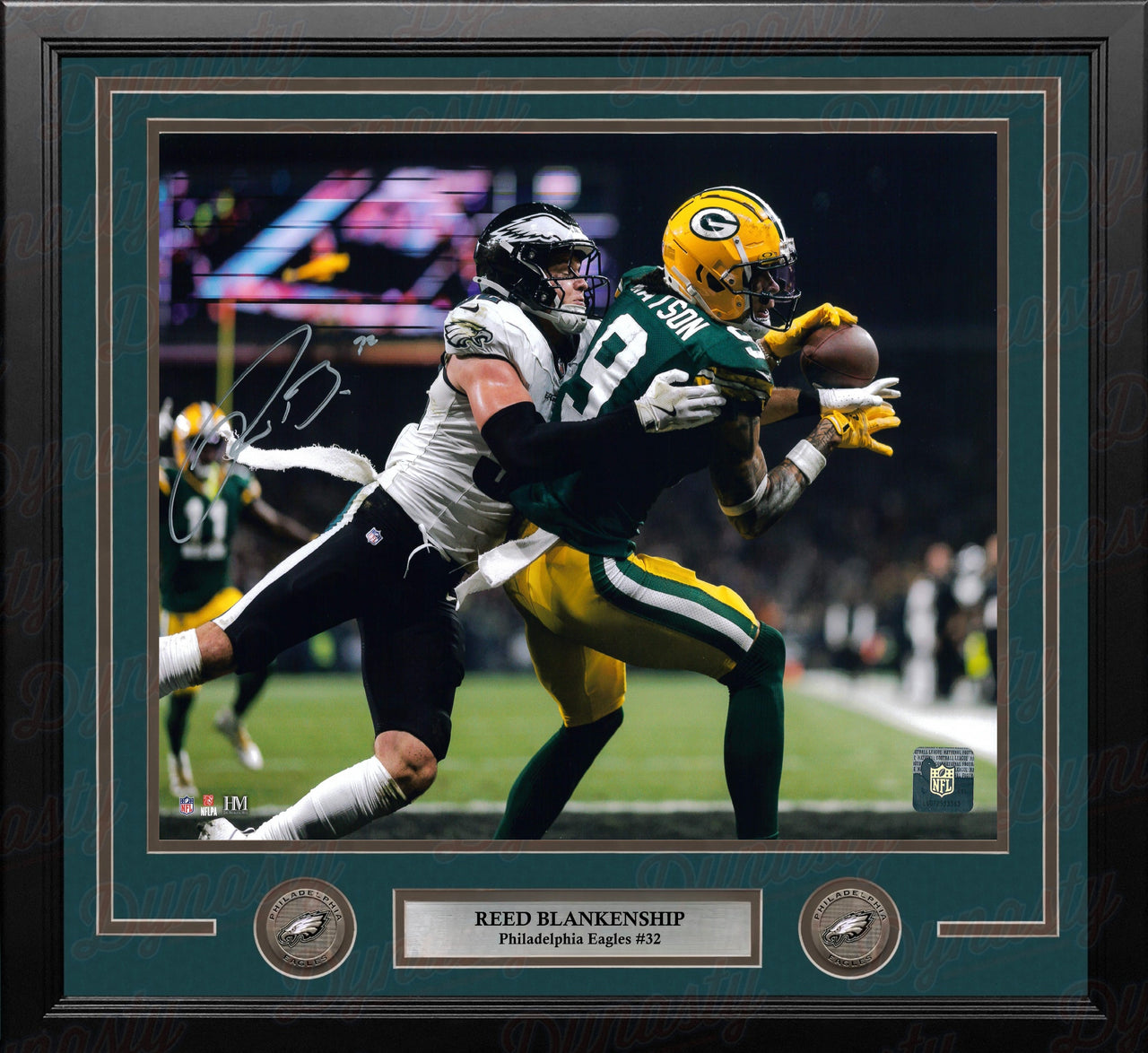 Reed Blankenship v. Packers Philadelphia Eagles Autographed 16" x 20" Framed Football Photo