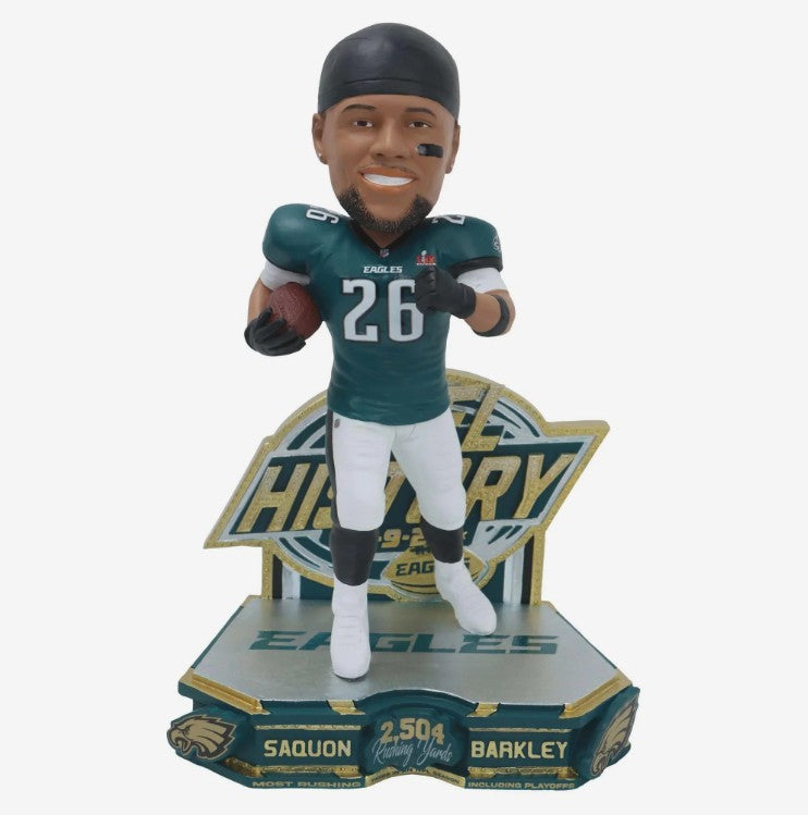 Saquon Barkley Philadelphia Eagles Single-Season Rushing Yards Record Bobblehead