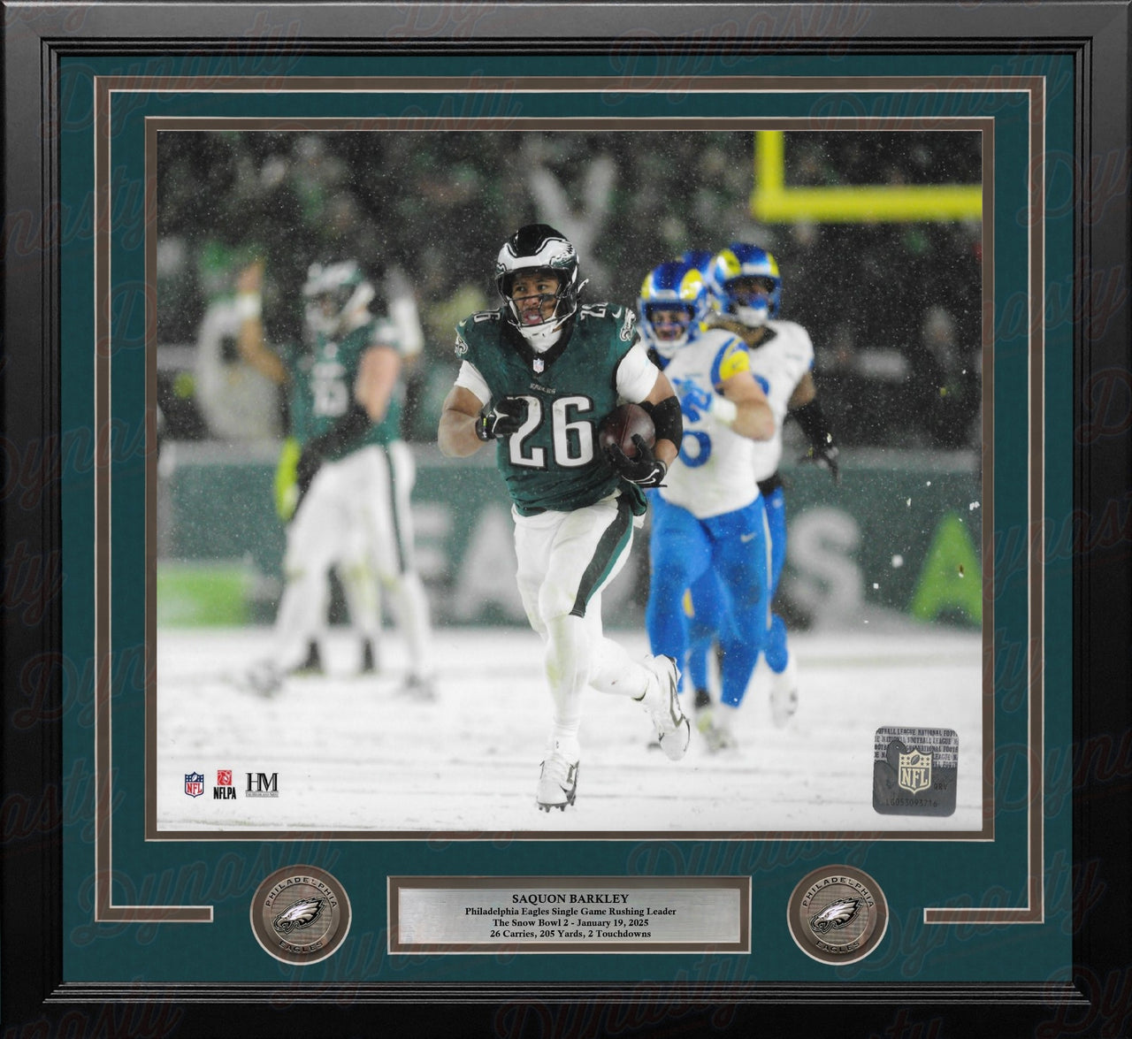 Saquon Barkley Snow Bowl Action Philadelphia Eagles 11" x 14" Framed Football Photo